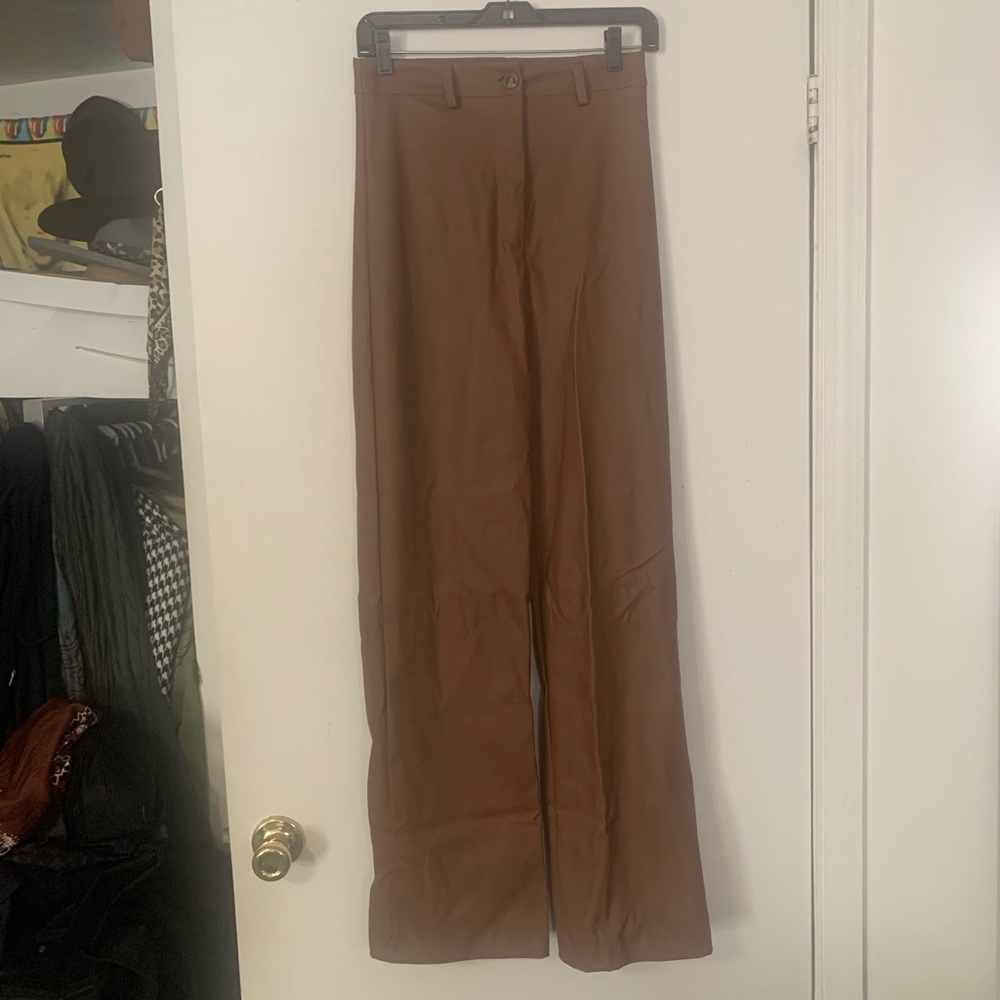 ⭐️Boohoo Faux Leather Wide Leg Pants 2 NWOT